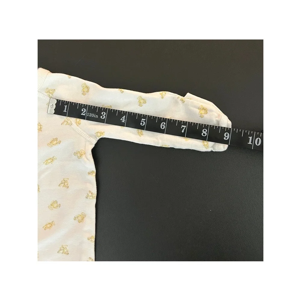 Sold* Ralph Lauren Baby 3M Polo Bear Footed Sleeper White Yellow Cotton (1282)